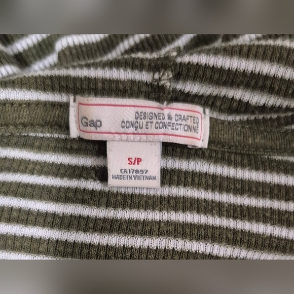GAP White and Green Hooded Sweatshirt with Stripes - Picture 3 of 6